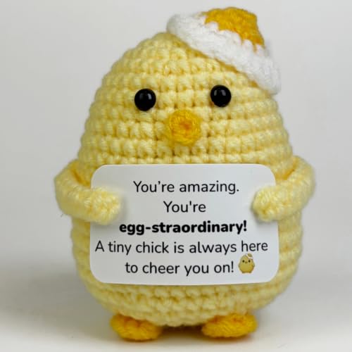 Cheer You On! Handmade Crochet Emotional Chick Gift - Motivational Decor