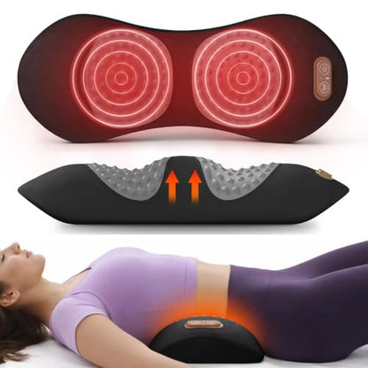 3-in-1 Electric Back Massager Pillow for Lumbar Support - Matte Black