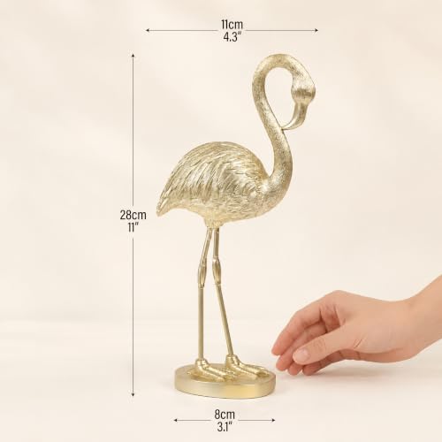 Gold Flamingo Resin Bird Figurine Sculpture - Home Decor Gift
