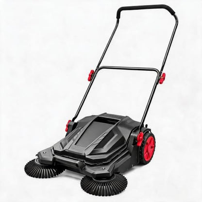 Manual Push Floor Sweeper for Garage Driveway & Outdoor Cleaning