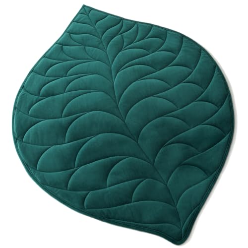 Weighted Lap Blanket 7lbs for Adults - Green, 41x53 Inches - Leaf Design