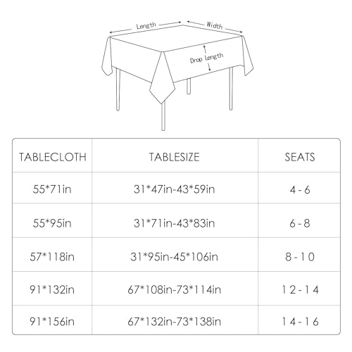 Waterproof Linen Look Rectangle Table Cloth 57x118 Inches Moss Green - Durable & Easy Care