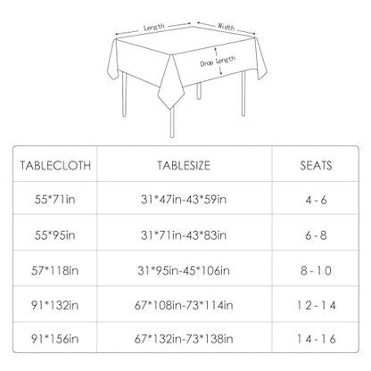 Waterproof Linen Look Rectangle Table Cloth 57x118 Inches Moss Green - Durable & Easy Care