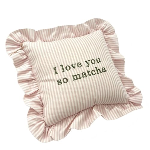 14x14 Inch Heartwarming Matcha Throw Pillow - Cute Home Decor