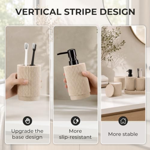 6-Piece Bathroom Accessories Set Resin Vanity Countertop Organizer