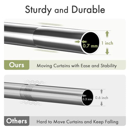 AmazerBath Spring Tension Shower Curtain Rod, 31-46.5 Inches Heavy Duty Shower Rod Rust Proof Bathroom Curtain Rod, Adjustable Shower Tension Rod No Drill Easy Segmented Installation, Black
