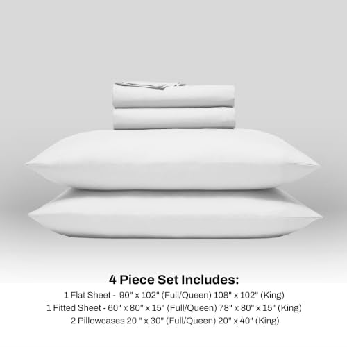 DKNY Cooling Microfiber Sheet Set Queen Bright White 4-Piece