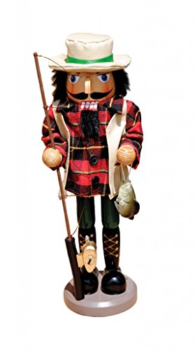 Decorative Fisherman Nutcracker - Hand Painted Wooden Christmas Figurine, 14.5"