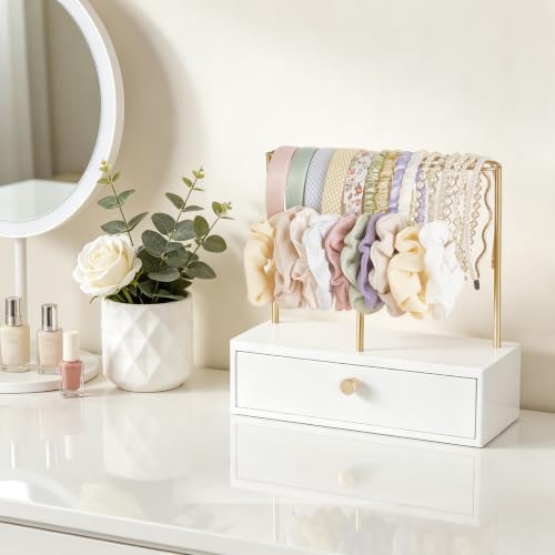 Hair Accessories Organizer Stand with Drawers for Headbands Scrunchies Clips