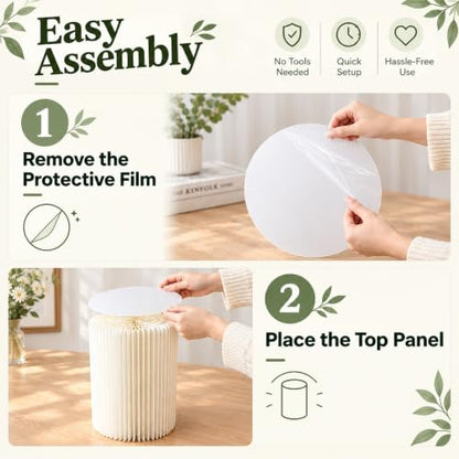 Foldable White Cylinder Pedestal Stands with Acrylic Plates - 5 Pack, Multi-Height, 11.8 Inch Cake Display for Parties - Variation of 5PCS-7.8/15.7/23.6/31.5