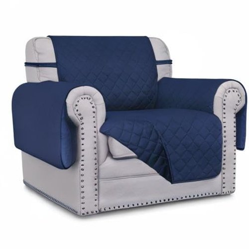 Easy-Going Chair Sofa Slipcover Reversible Sofa Cover Water Resistant Couch Cover Furniture Protector Cover with Elastic Straps for Pets Kids Children Dog Cat (Chair, Navy/Navy)