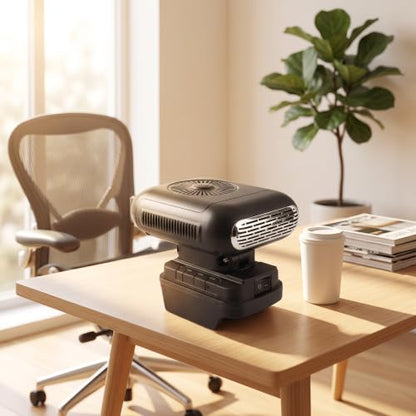 Portable Battery-Powered Space Heater with 90° Tilt, USB Charging, Quiet Operation