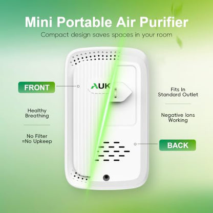 White Gray 4 Pack Plug-In Mini Air Ionizers for Home, Bedroom, Office
