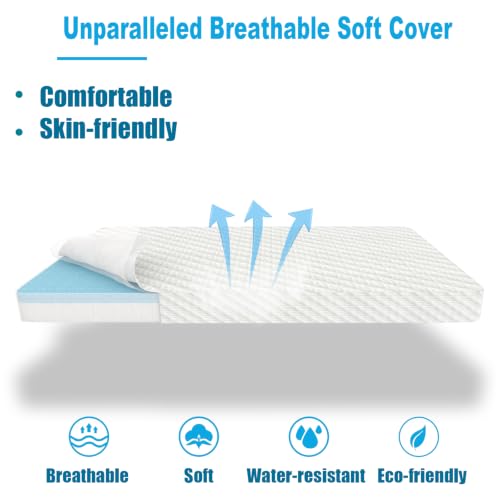 BabyAid Memory Foam Bassinet Mattress - Rectangle 32x20 Support & Breathability