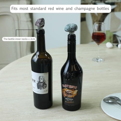 3 Pack Handmade Marble Wine Bottle Stoppers - Irregular Natural Stone Wine Saver