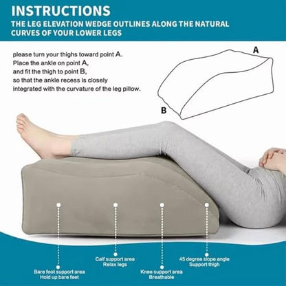 24.8 Inch Memory Foam Leg Support Pillow for Elevation & Comfort
