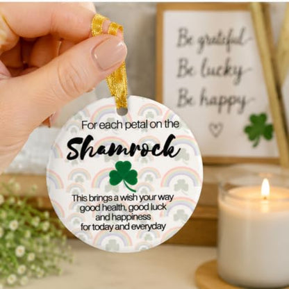 Irish Shamrock Christmas Ornament - Personalized Celtic Good Luck Keepsake - 2.625 Inch