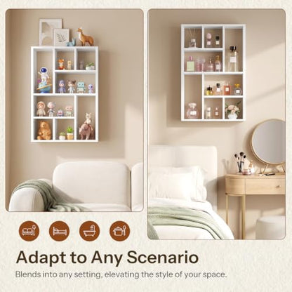 Wall Mount Display Shelf for Perfumes and Collectibles - White