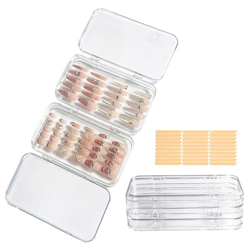 Tri-Fold Press On Nail Storage Case with 30 Double Sided Tape - Nail Organizer