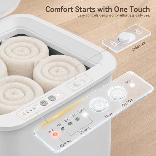 Manastin Heated Towel Warmer with Fragrance Disc Holder - White