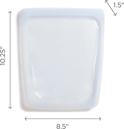 Stasher Silicone Reusable Food Storage Bag - Eco-Friendly Half Gallon | 64 oz Clear, Microwave & Dishwasher Safe