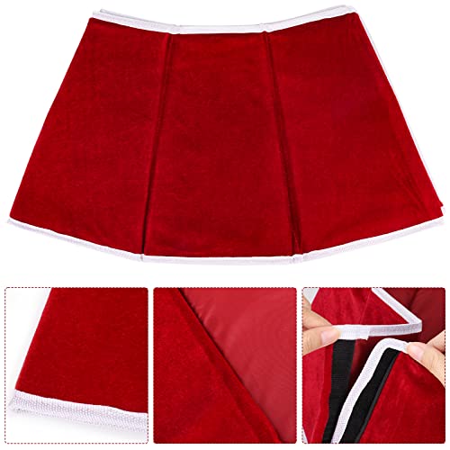 Red Velvet Christmas Tree Collar Foldable Xmas Tree Ring Base Cover for Artificial Trees