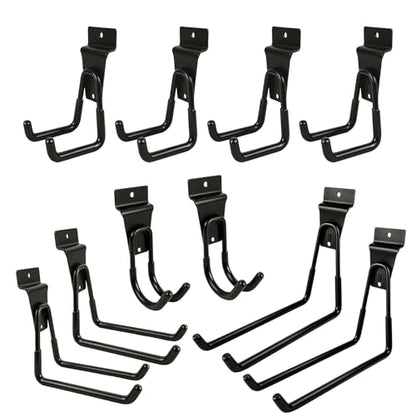 Heavy-Duty Metal Utility Wall Hooks Set for Garage Storage - 10 Pack