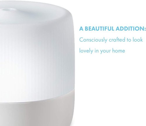 HoMedics Ultrasonic Aroma Diffuser - 130mL Humidifier with Color-Changing Light | 6 Hours Continuous Use, 12 Hours Intermittent