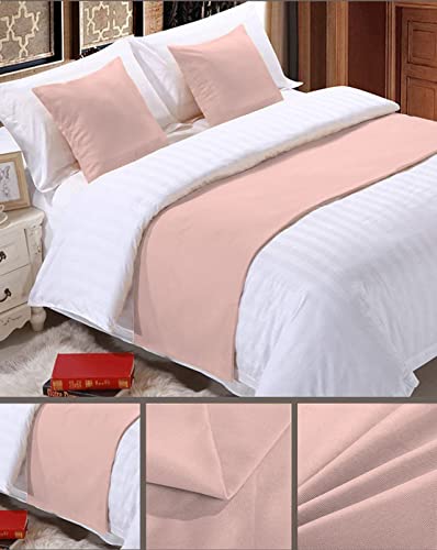 California King Bed Runner with Pillowshams - 3 Piece Blush Egyptian Cotton
