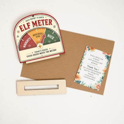 Funny Christmas Elf Meter Ornament - Naughty Nice Mischief Scale Decoration - Elfmeter 1