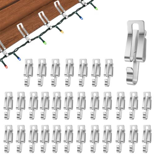Medium 200PCS Metal Christmas Light Clips for Gutter & Roof - No Tools Needed