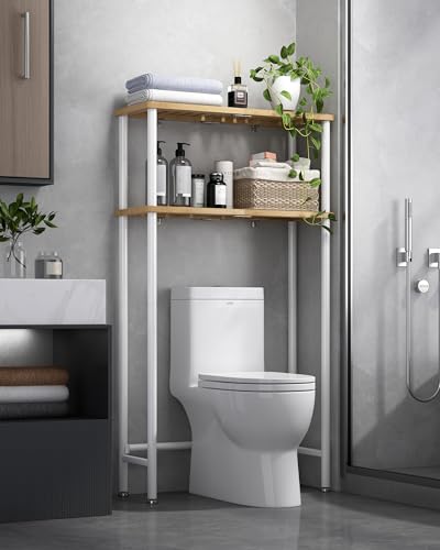 LiSHELF 2-Tier Over The Toilet Storage Shelf Bathroom Organizer Rack White