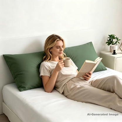 Olive Green Cotton Body Pillowcase 20x54 Inch Envelope Cover - BEDSUM