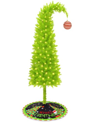 Lemon Green 6FT Artificial Christmas Tree - Whimsical Bendable Holiday Decor