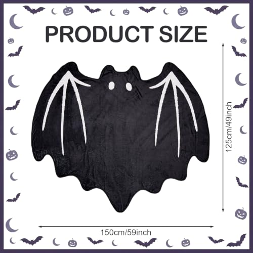 Halloween Bat Blanket Spooky Black Throw Blanket - 50x60 Inch, Gift for Women & Friends