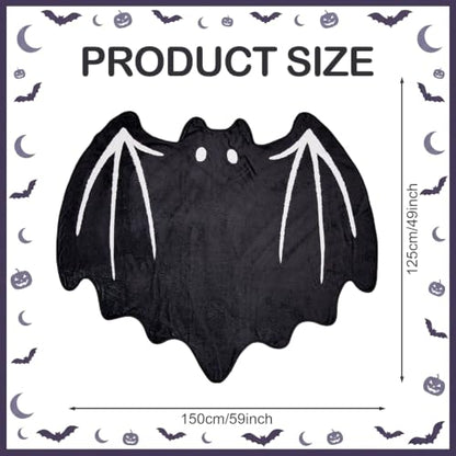 Halloween Bat Blanket Spooky Black Throw Blanket - 50x60 Inch, Gift for Women & Friends