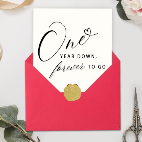 First Anniversary Card for Couples - One Year Celebration Gift Mu-392