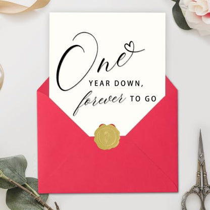 First Anniversary Card for Couples - One Year Celebration Gift Mu-392
