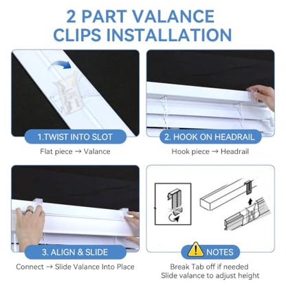 Valance Clips Replacement for Horizontal Blinds - Fits Bali, Graber, Springs