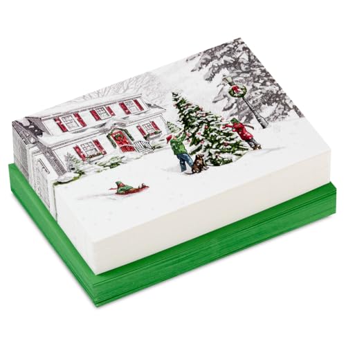 Hallmark Christmas Cards with Envelopes 40-Pack Warm Memories Glitter
