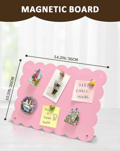 Pink Magnetic Board 10.2 x 14.2 Inches for Desk and Wall Organizer