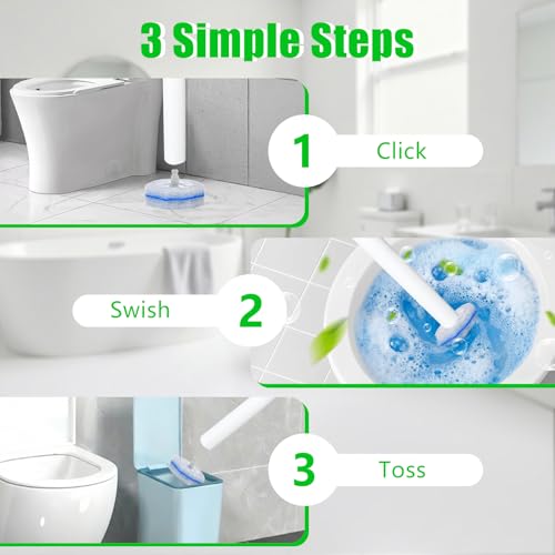 Disposable Toilet Brush and Holder Set with 40 Refills - Compatible with Clorox - Variation: 40 Count Set