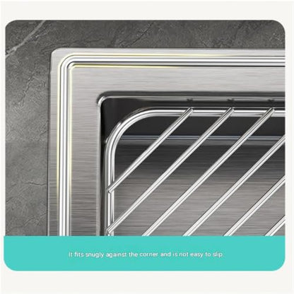 2-Pack Stainless Steel Corner Sink Shelf Space Saving Dish Drying Rack