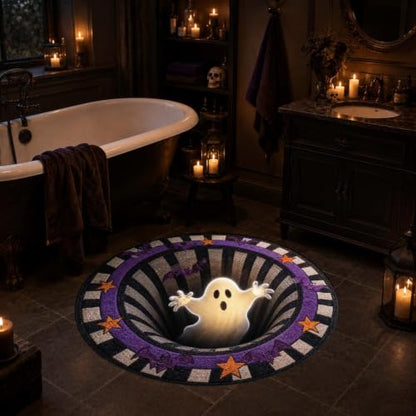3D Halloween Rug - 24 Inch Optical Illusion Door Mat Black Variation 15