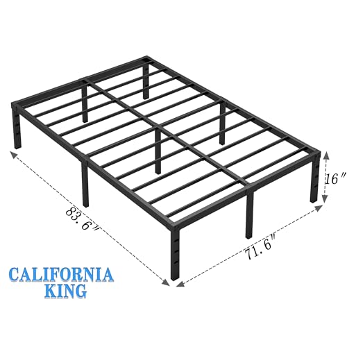 NEW JETO Metal Bed Frame,Twin Size Bed Frame with Storage Space,Heavy Duty Sturdy Mattress Foundation,Easy Assembly,No Box Spring Needed, Black,14 Inch,Twin