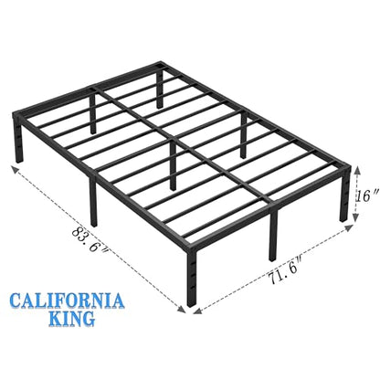 NEW JETO Metal Bed Frame,Twin Size Bed Frame with Storage Space,Heavy Duty Sturdy Mattress Foundation,Easy Assembly,No Box Spring Needed, Black,14 Inch,Twin