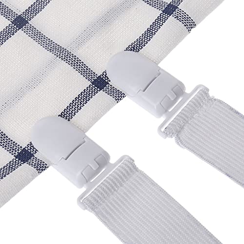 Bed Sheet Elastic Gripper Clips - Secure Mattress & Tablecloth Fasteners 4Pcs