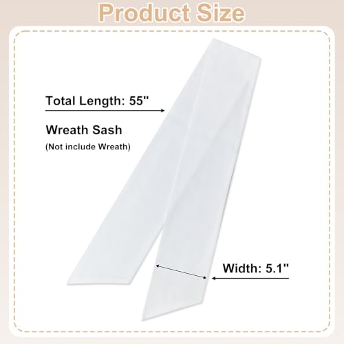 White Wreath Sash for Front Door DIY Embroidery Decorative Accessory