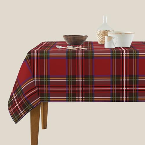 Christmas Square Tablecloth 52 Inch Red Buffalo Plaid Holiday Decor - Winter Home & Party