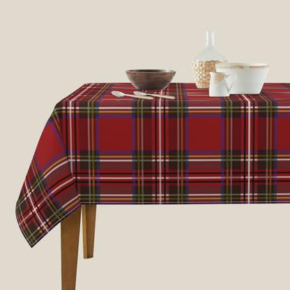 Christmas Square Tablecloth 52 Inch Red Buffalo Plaid Holiday Decor - Winter Home & Party